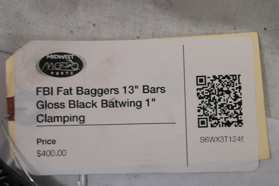 *NEW* FBI Fat Baggers 13" Bars Gloss Black Batwing 1" Clamping Harley Davidson
