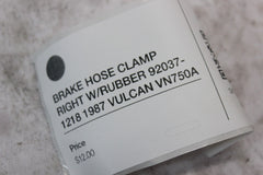 BRAKE HOSE CLAMP RIGHT W/RUBBER 92037-1218 1987 VULCAN VN750A