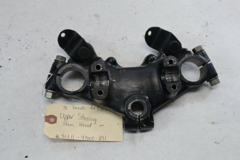 OEM Suzuki Motorcycle Upper Steering Stem Head Triple Tree 1978 GS550