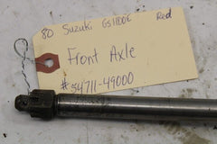 OEM Suzuki Motorcycle Front Axle #54711-49000 1980 GS1100E Red