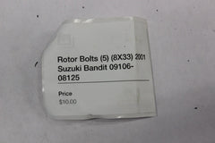 Rotor Bolts (5) (8X33) 2001 Suzuki Bandit 09106-08125