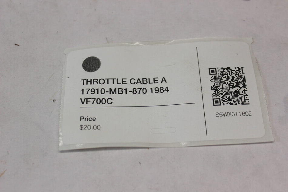 THROTTLE CABLE A 17910-MB1-870 1984 Honda VF700C