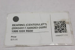 BEARING (CENTER/LEFT) (20X34X17.5) 09263-20082 1999 GSX R600