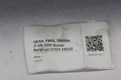 GEAR, FINAL DRIVEN (T:49) 2006 Suzuki Burgman 27321-10G20