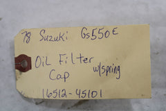 Oil Filter Cap w/Spring 16512-45101 1978 Suzuki GS550