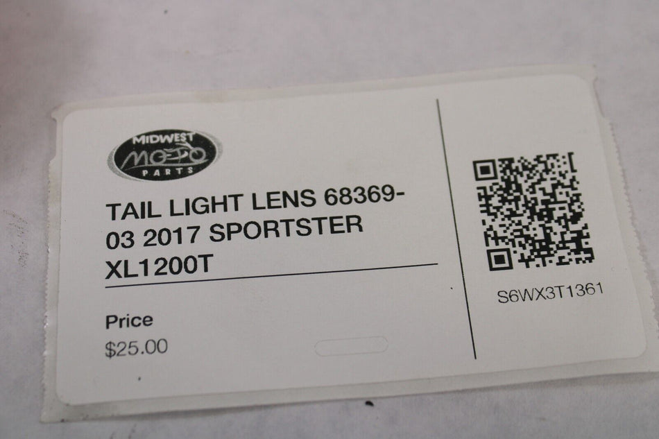 TAIL LIGHT LENS 68369-03 2017 SPORTSTER XL1200T Harley Davidson SuperLow