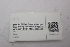 Dakota Digital Speedo Gauge Blue Harley Davidson Baggers MCL-36K-SPD, MCL-3006-O