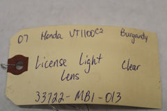 License Light Lens (Clear) 33722-MB1-013 2007 Honda Shadow Sabre VT1100C2