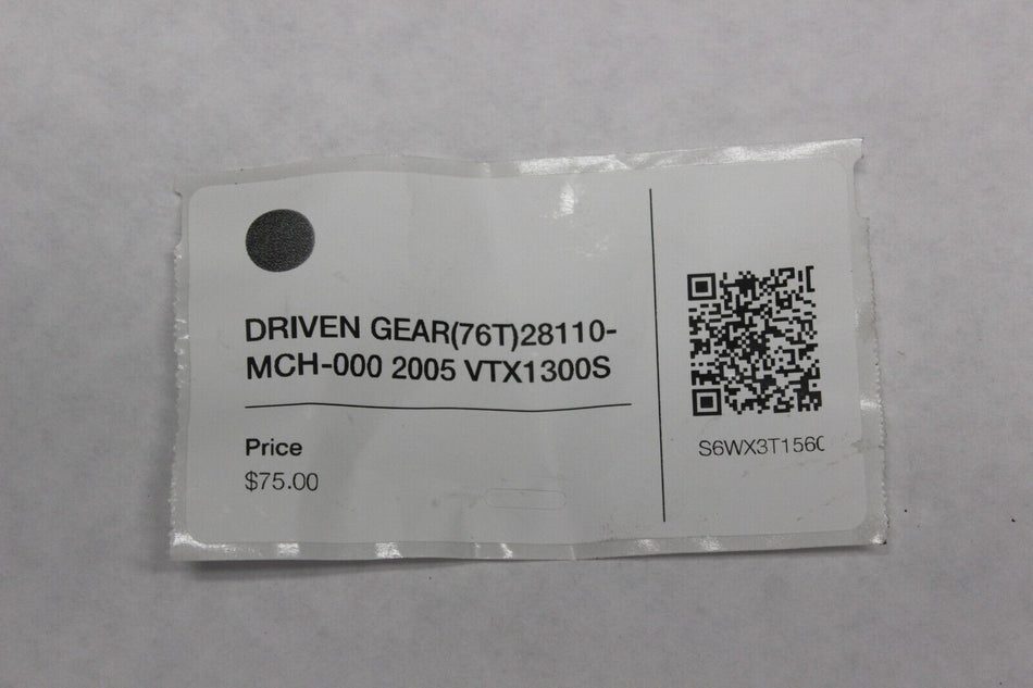 DRIVEN GEAR (76T) 28110-MCH-000 2005 Honda VTX1300S