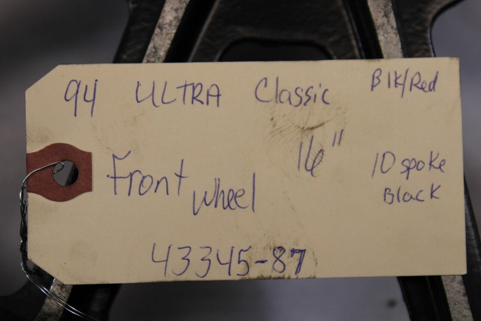 Front Wheel 16" X 3" 10 Spoke 1994 Harley Davidson Ultra Classic 43345-87