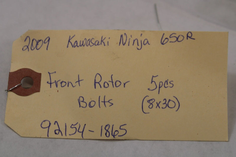 Front Rotor Socket Bolts 8x30(5pcs)92154-1865 2009 Kawasaki 650R Ninja EX650C9F