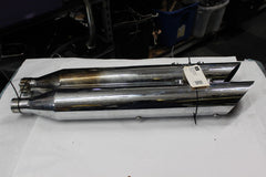 Aftermarket Slip On Exhaust Muffler (2) Chrome 4" Harley Davidson