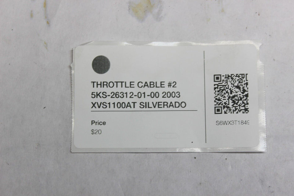 THROTTLE CABLE #2 5KS-26312-01-00 2003 XVS1100AT SILVERADO